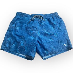 Ted Baker Men’s Size 4 Large The World is Your Lobster Blue Swim Trunks Swimwear